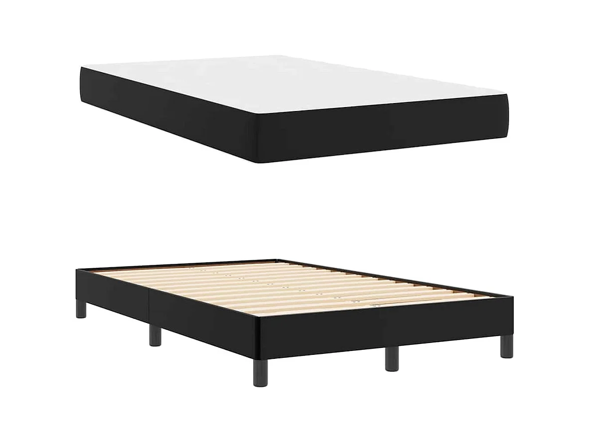 Cadre de lit avec matelas Noir 120 x 200 cm Faux cuir