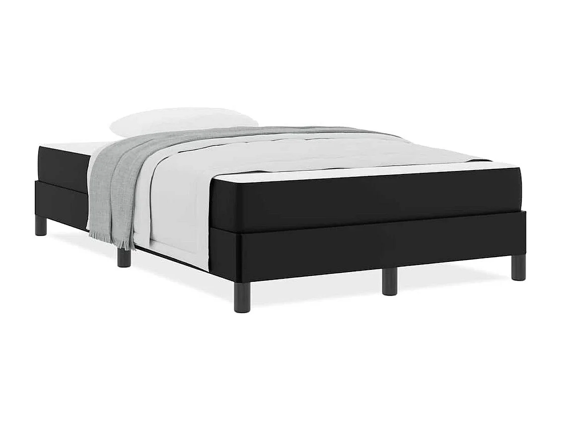 Cadre de lit avec matelas Noir 120 x 200 cm Faux cuir