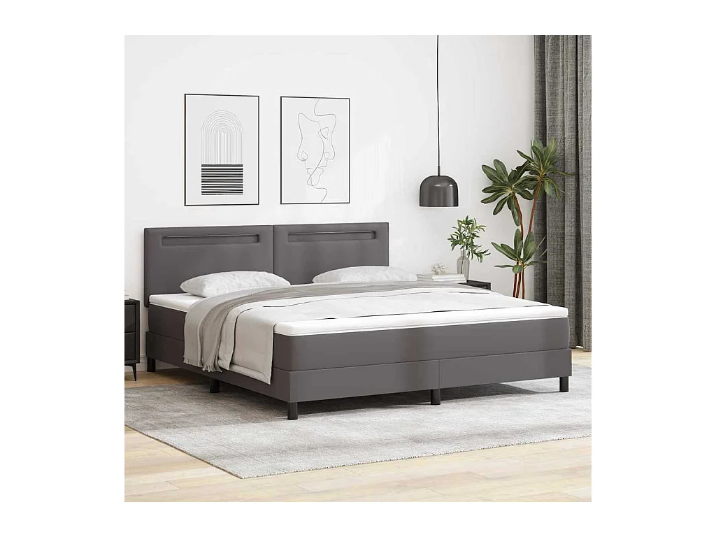 Estructura de cama con colchón con colchón Gris 180 x 200 cm