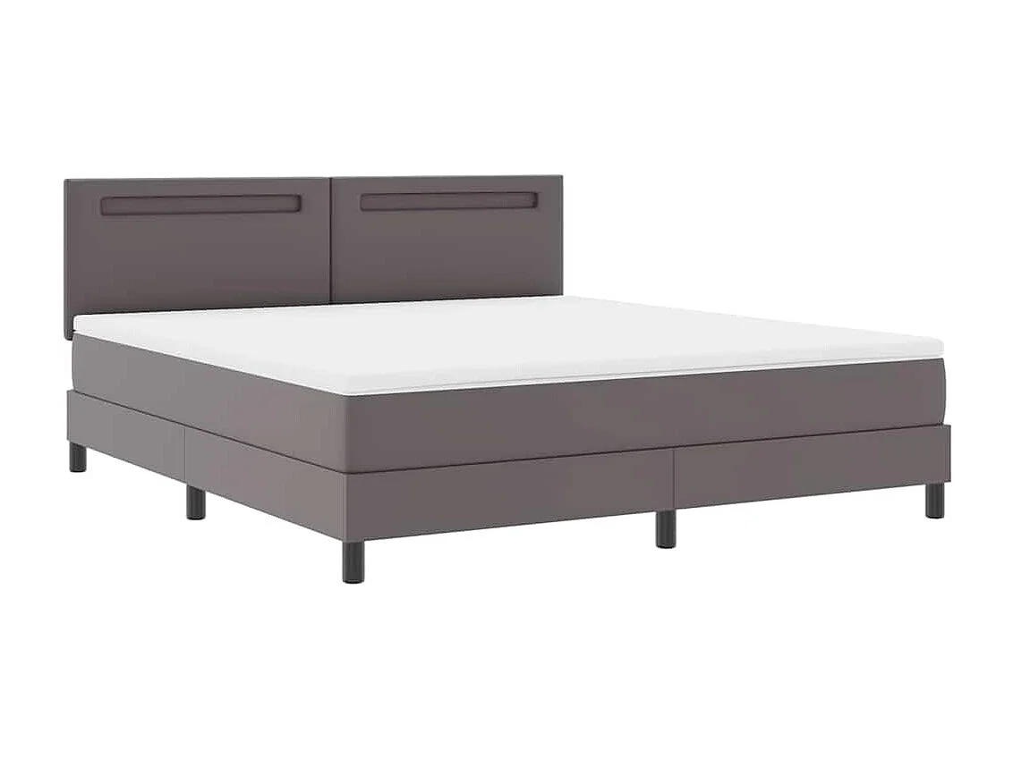 Cadre de lit avec matelas Gris 180 x 200 cm Faux cuir