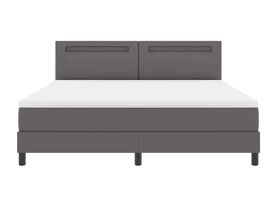 Cadre de lit avec matelas Gris 180 x 200 cm Faux cuir