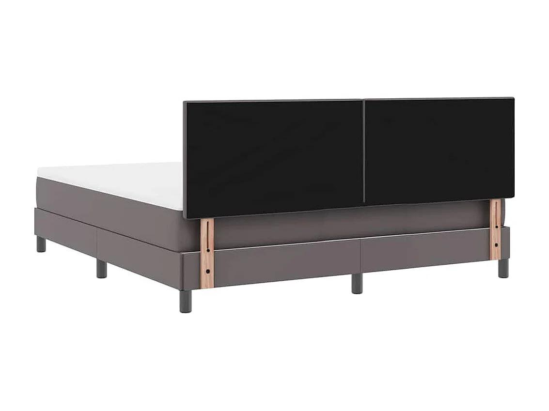 Cadre de lit avec matelas Gris 180 x 200 cm Faux cuir