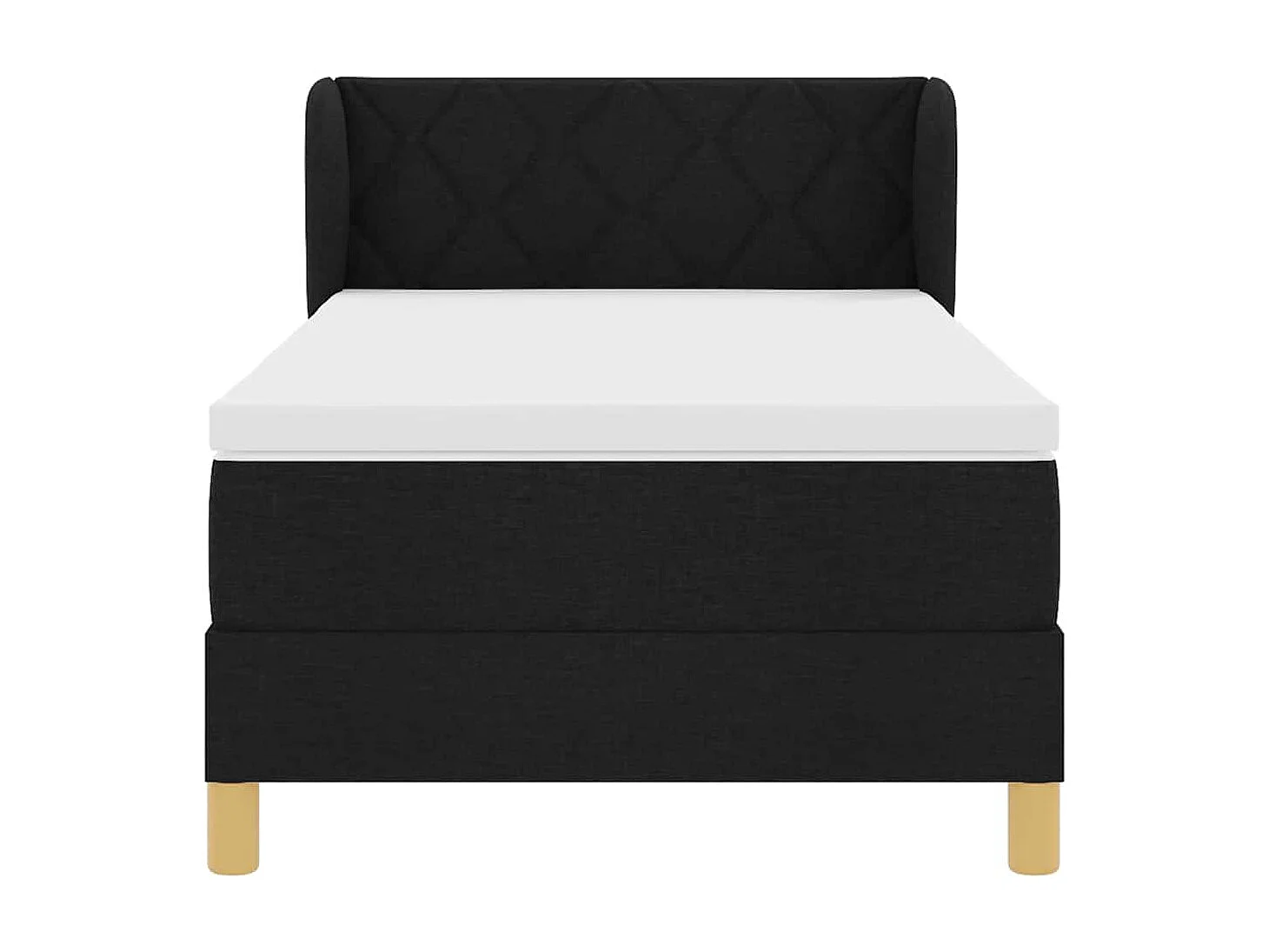 Cadre de lit avec Matelas Crème 90x200 cm Tissu Noir