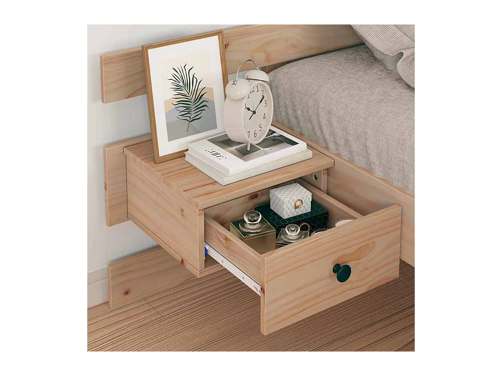 Cadre de lit avec tiroir Marron 75 x 190 cm Bois massif en pin