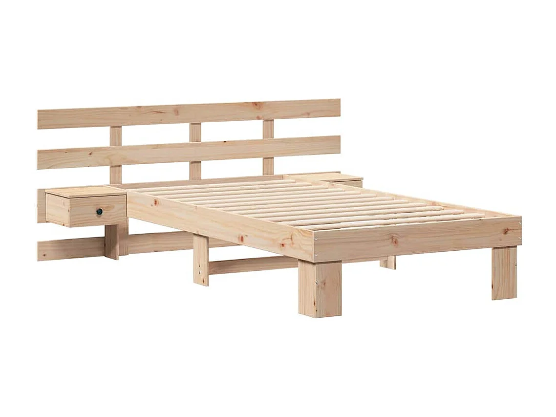 Estrutura da Cama Castanho 75 x 190 cm Madeira de pinho maciça