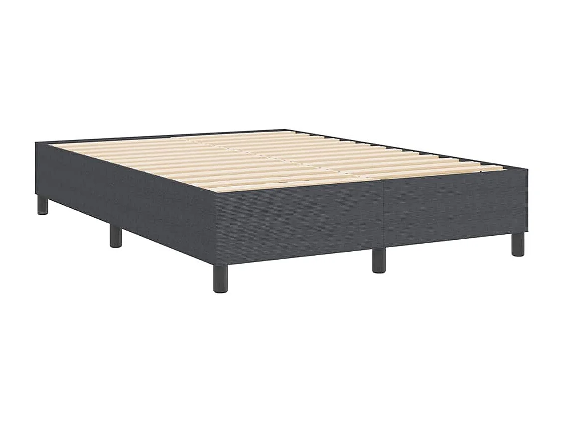 Cama tipo Box Spring Gris oscuro 140 x 200 cm Telas de pana