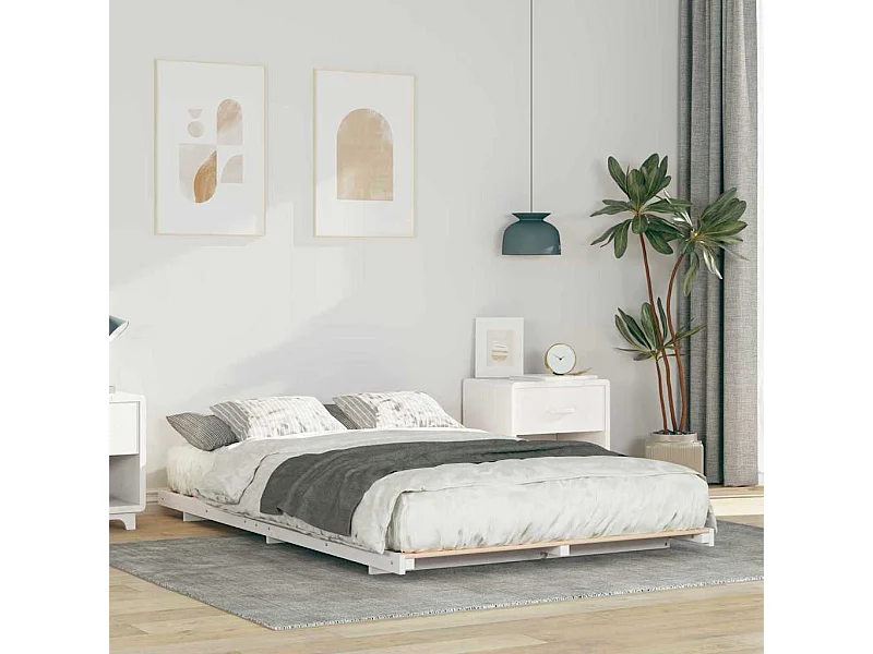 Estrutura de cama de chão Branco 140 x 190 cm