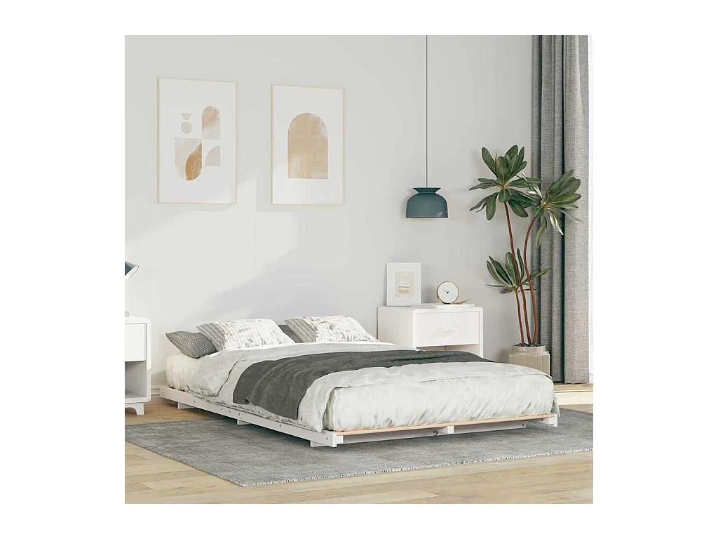 Estrutura de cama de chão Branco 140 x 190 cm