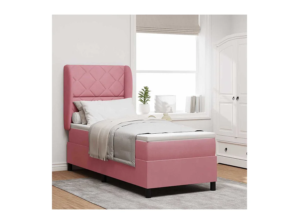 Boxspring bed met matras Roze 80 x 200 cm Fluweel