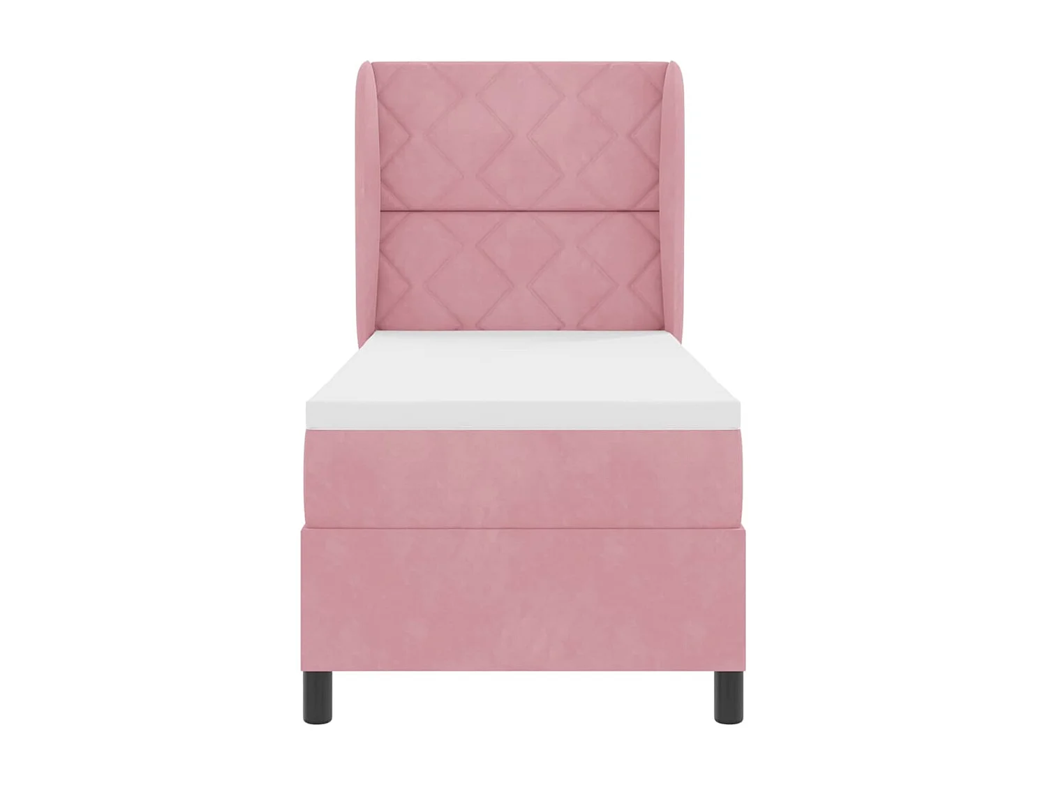 Cama tipo Box Spring con colchón Rosa 80 x 200 cm Terciopelo