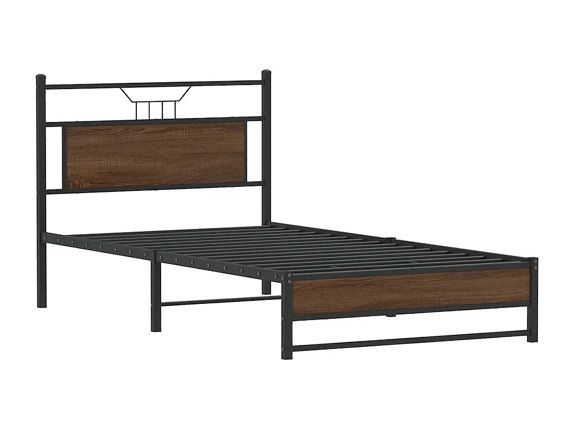 Bedframe zonder matras bewerkt hout bruin eikenkleur 100x190 cm