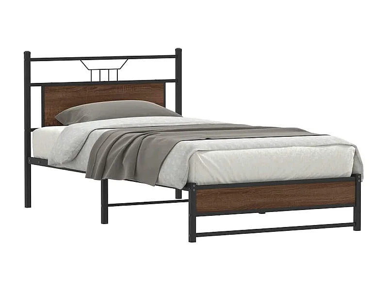 Estructura de cama sin colchón madera marrón roble 100x190 cm