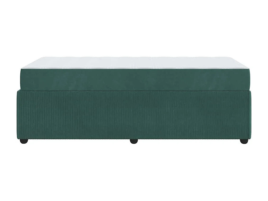 Cadre de lit avec matelas Vert foncé 90 x 190 cm Velours