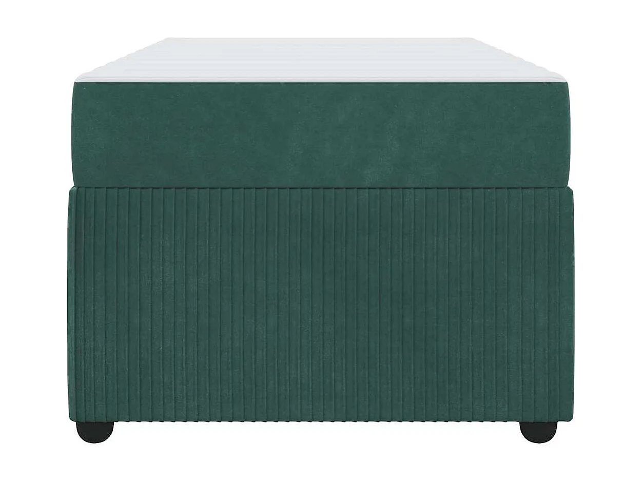 Estrutura de cama com colchão Verde-escuro 90 x 190 cm Veludo