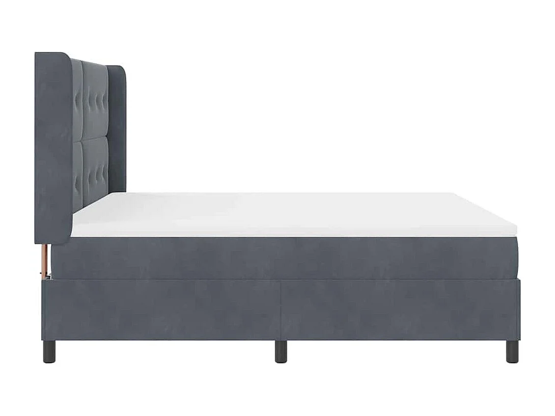 Cama tipo Box Spring Gris oscuro 180 x 200 cm Terciopelo