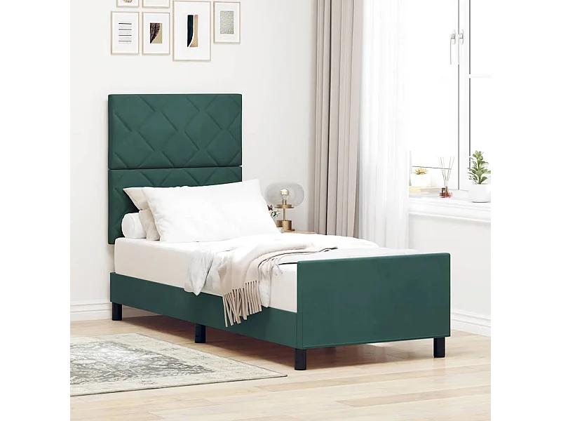 Estructura de cama Verde oscuro 80 x 200 cm Terciopelo