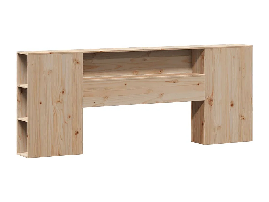 Lit bibliothèque sans matelas 200x200 cm bois massif de pin