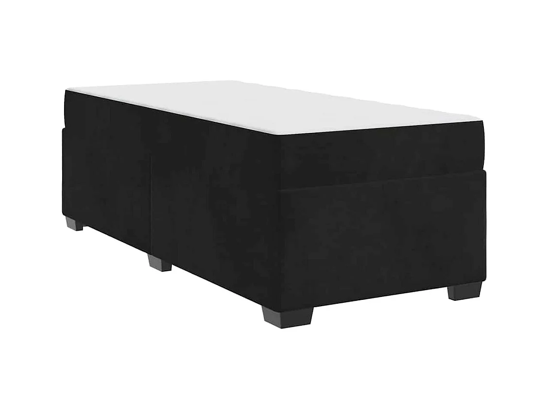 Cadre de lit avec matelas avec matelas Noir 90 x 190 cm Velours