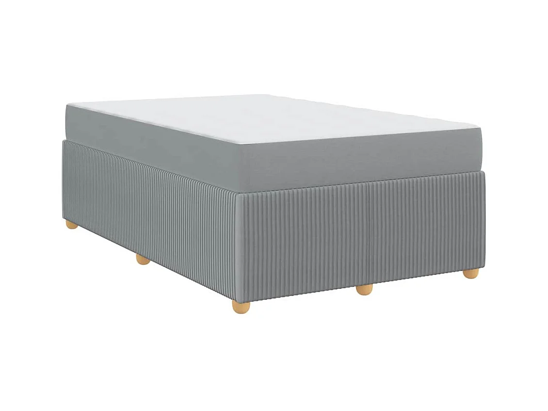 Estructura de cama con colchón Gris claro 120 x 190 cm tela