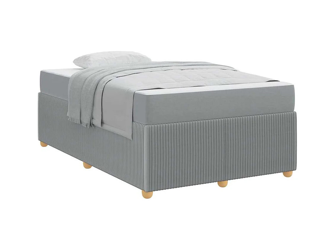 Estructura de cama con colchón Gris claro 120 x 190 cm tela