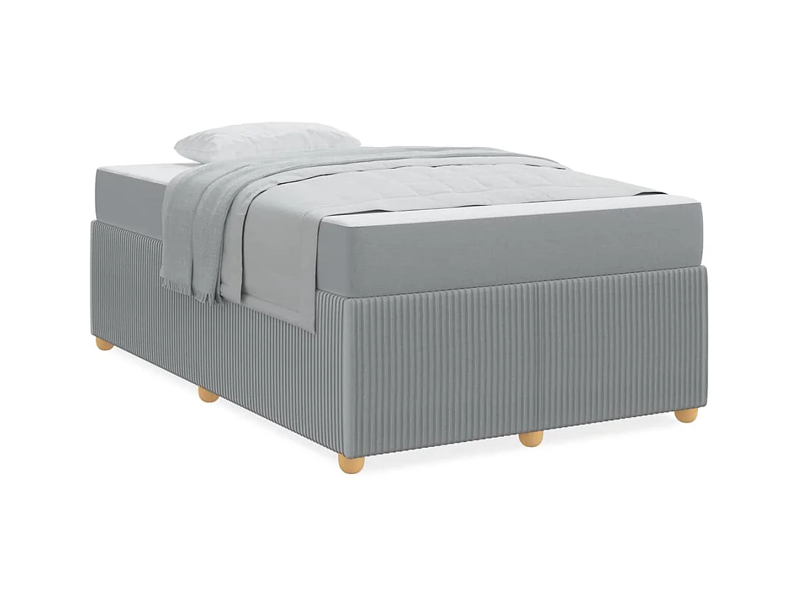 Estructura de cama con colchón Gris claro 120 x 190 cm tela