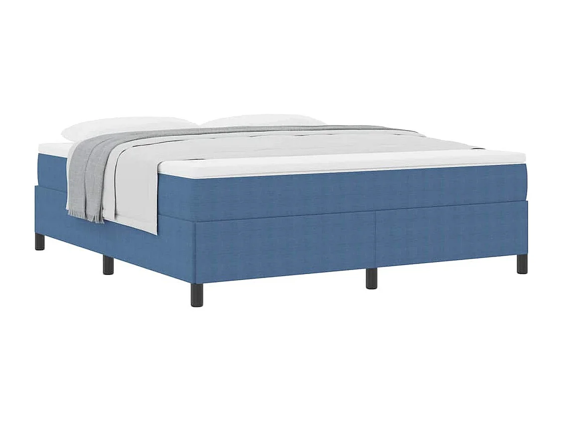 Estrutura da Cama Azul 180 x 200 cm Tecido de veludo côtelé