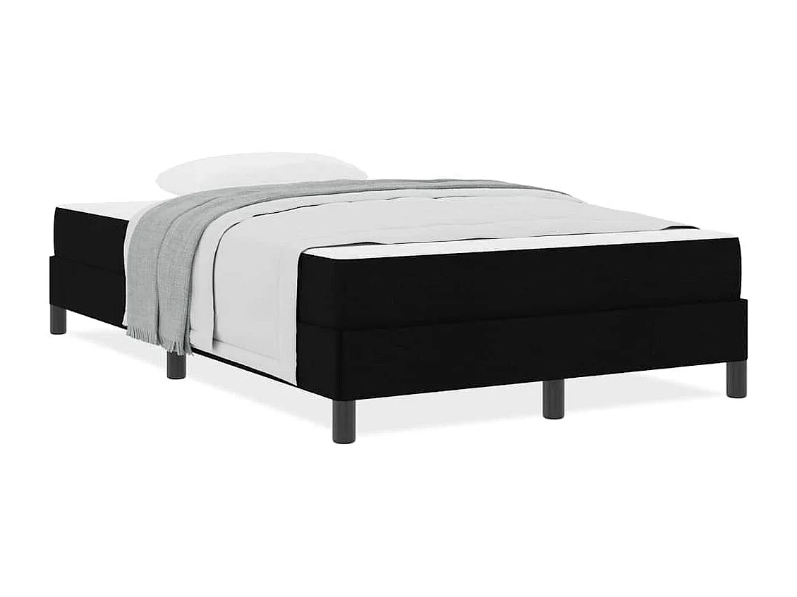 Cama tipo Box Spring con colchón Negro 120 x 190 cm tela