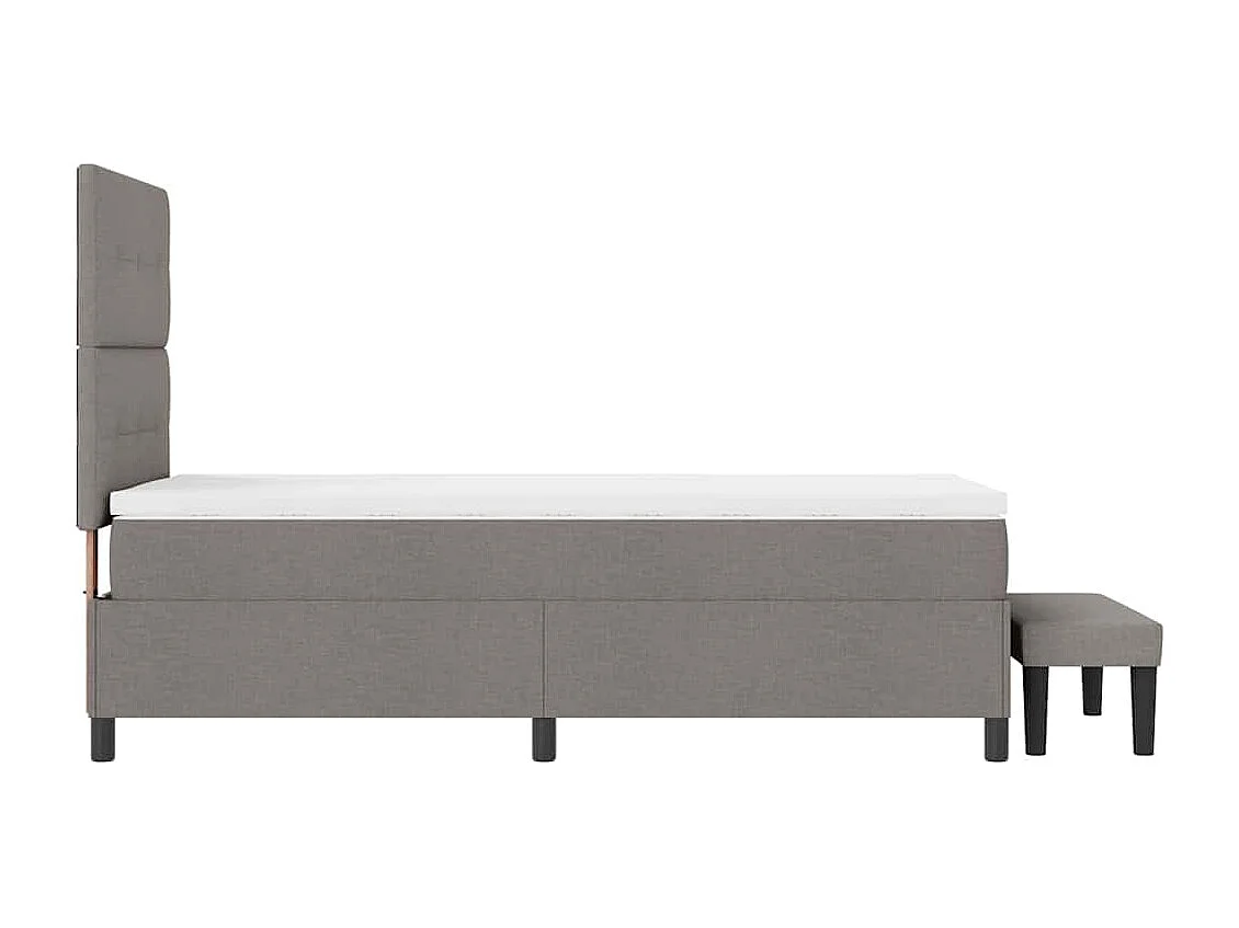 Cama tipo Box Spring con colchón Taupé 100 x 200 cm tela
