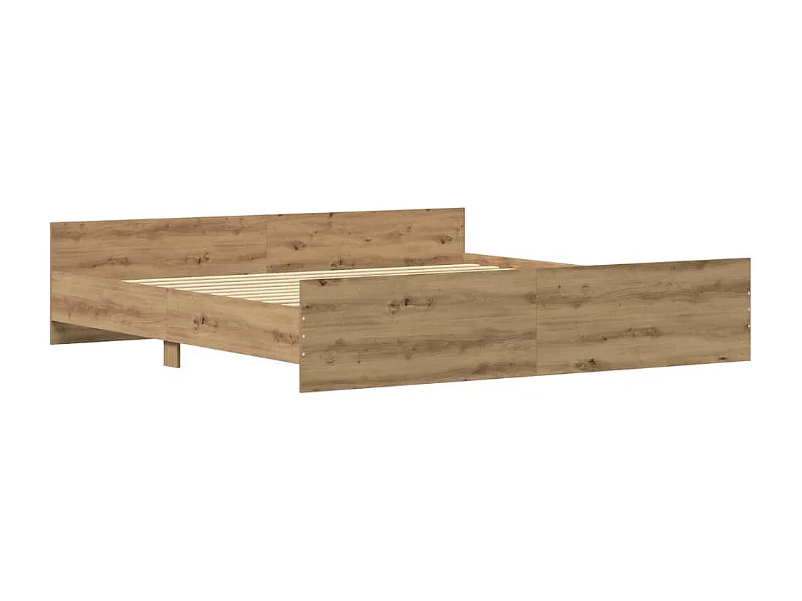 Cadre de lit chêne artisanal 200 x 200 cm Bois d'ingénierie