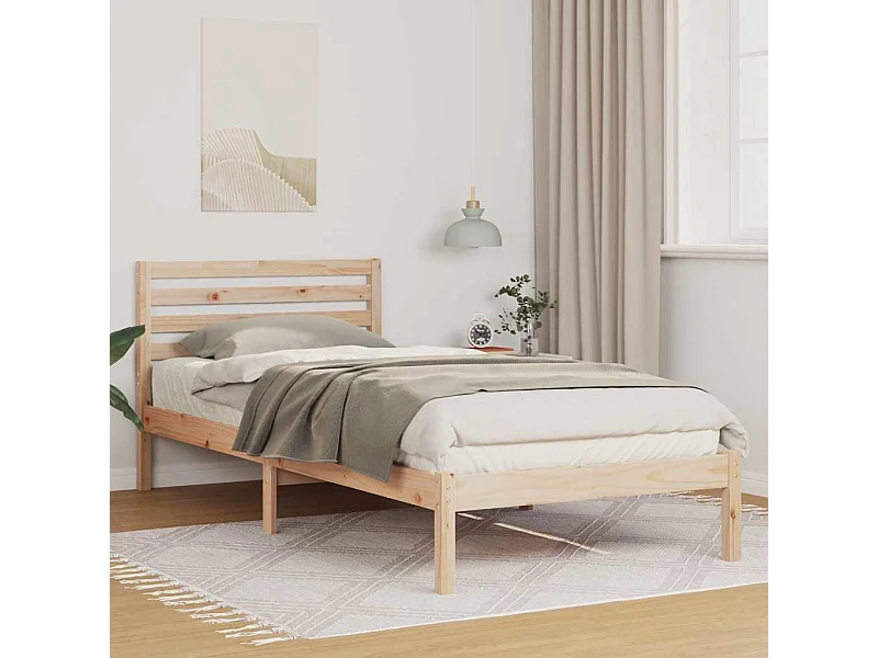 Estrutura da Cama Castanho 90 x 210 cm Madeira de pinho maciça