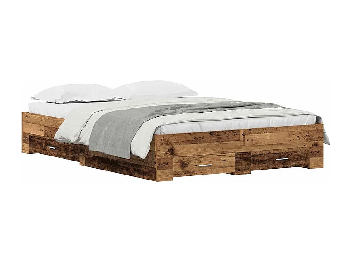 Estructura de cama con cajones Madera vieja 160 x 200 cm