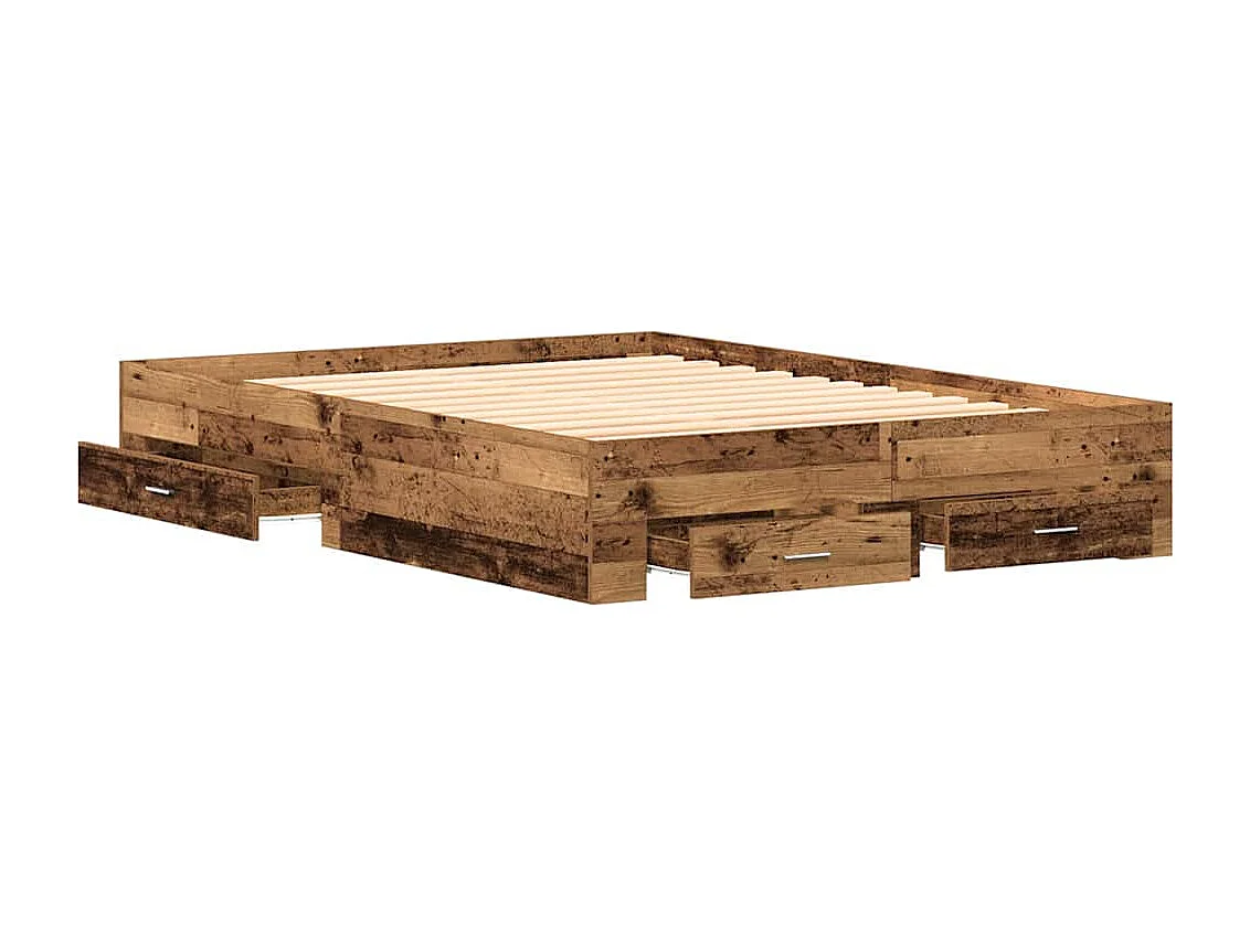 Estructura de cama con cajones Madera vieja 160 x 200 cm