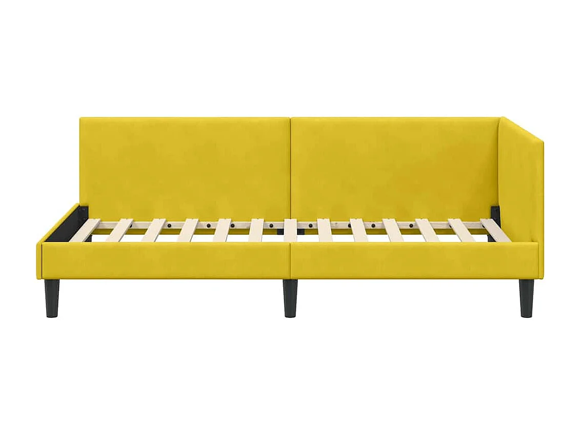 Cadre de lit d'angle Autre avec tête de lit Jaune 100 x 200 cm