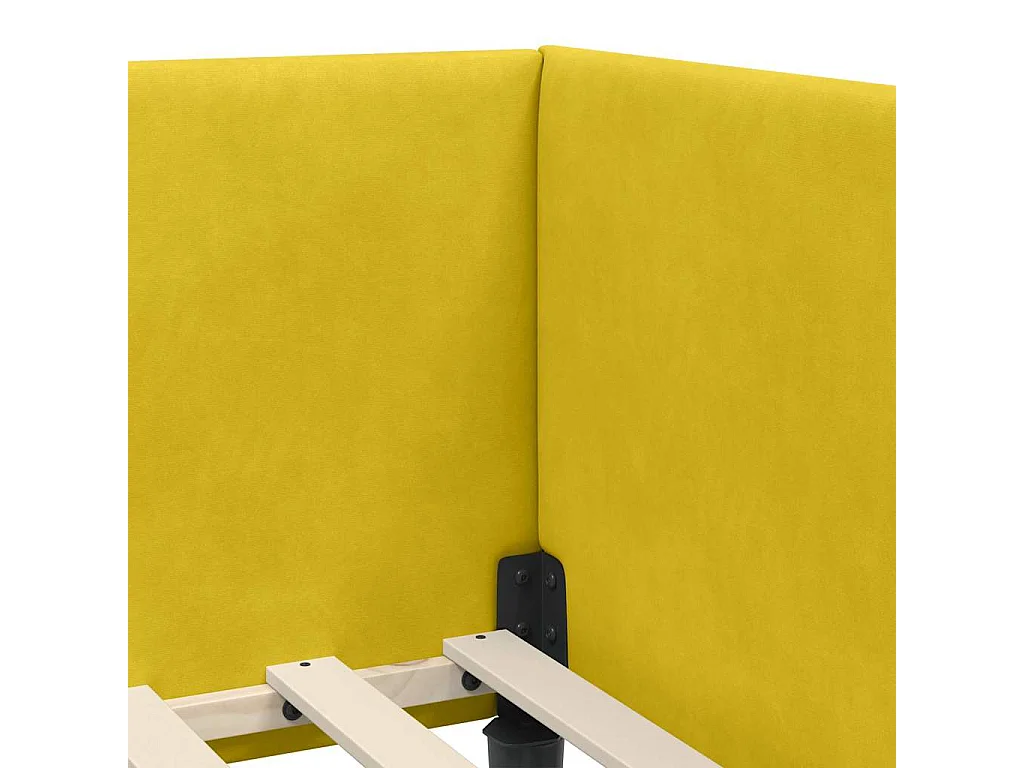 Cadre de lit d'angle Autre avec tête de lit Jaune 100 x 200 cm