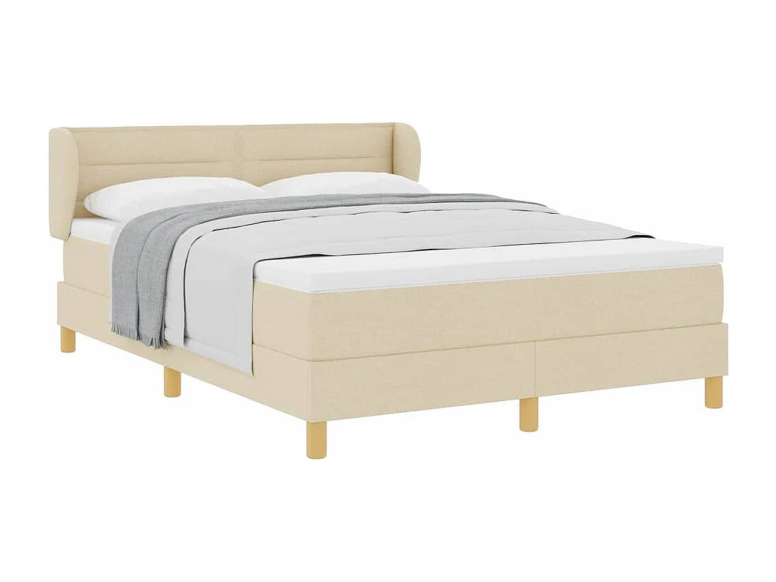 Cama con somier y colchón Crema 90x200 cm Fabric Crema