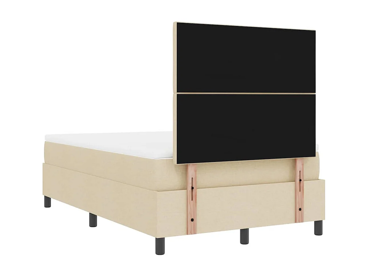 Cadre de lit avec matelas Crème 120 x 200 cm tissu