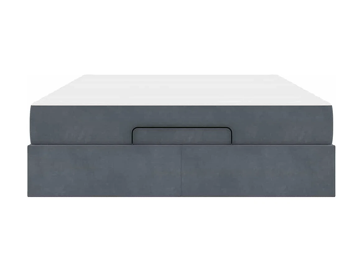 Estructura de cama Gris oscuro 140 x 200 cm Terciopelo
