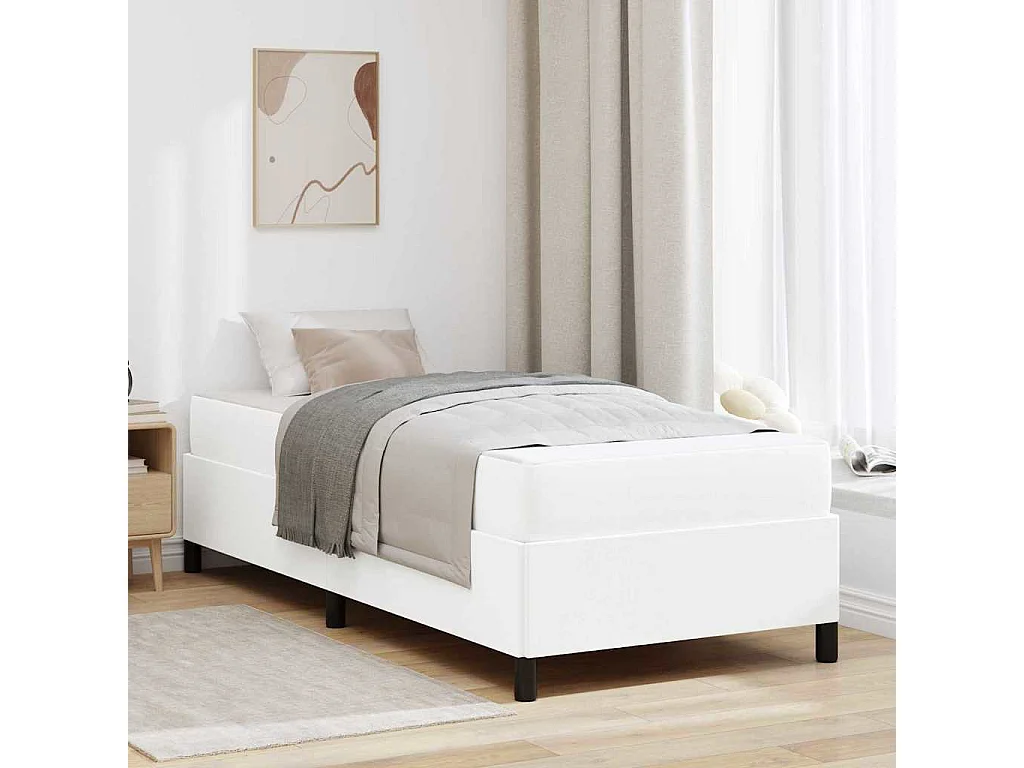 Estrutura de cama com colchão com colchão Branco 90 x 190 cm