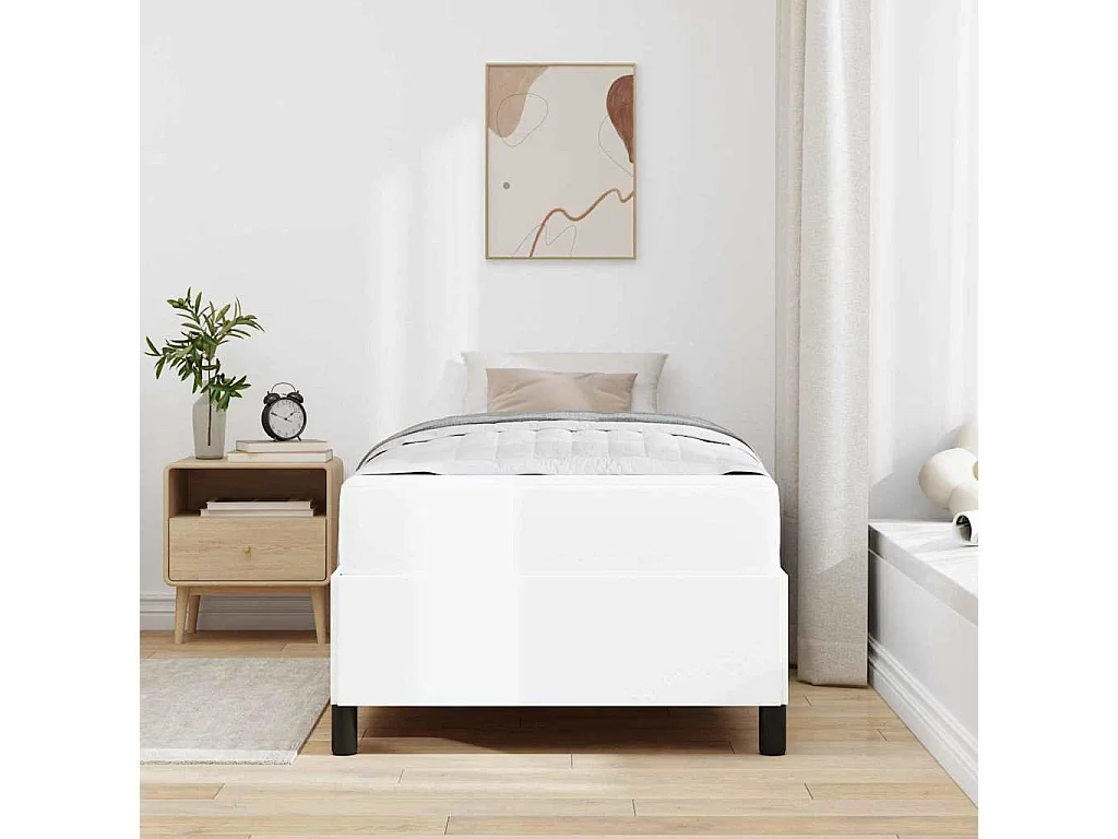Estrutura de cama com colchão com colchão Branco 90 x 190 cm