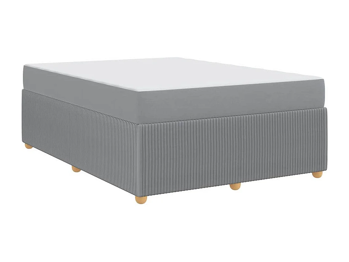 Estructura de cama con colchón Gris claro 140 x 200 cm tela