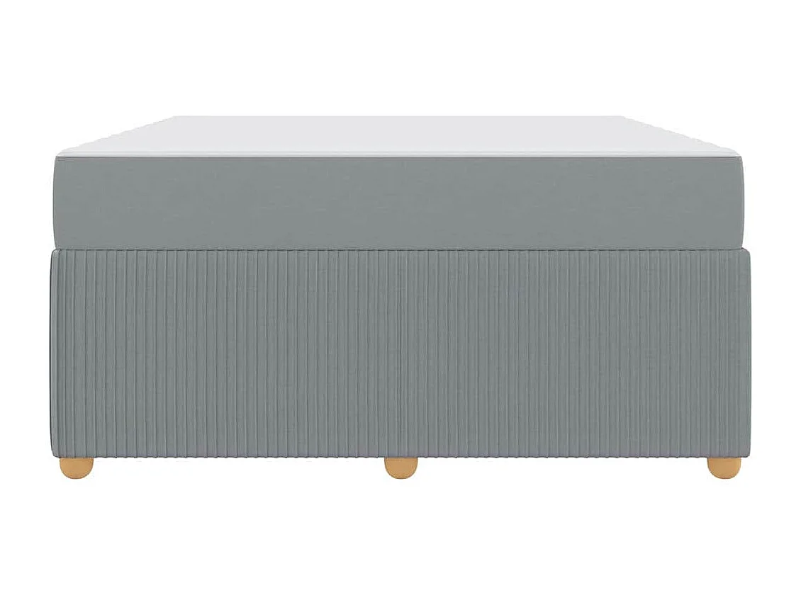 Estructura de cama con colchón Gris claro 140 x 200 cm tela