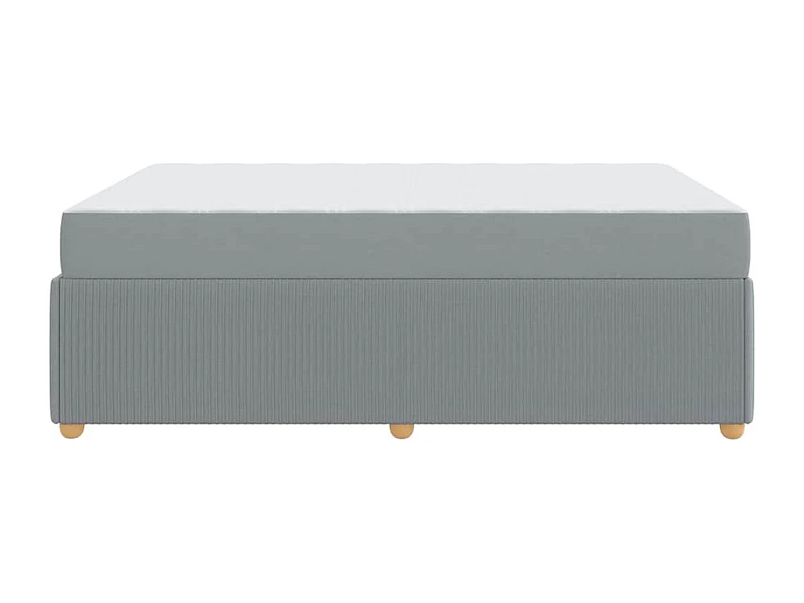 Estructura de cama con colchón Gris claro 140 x 200 cm tela