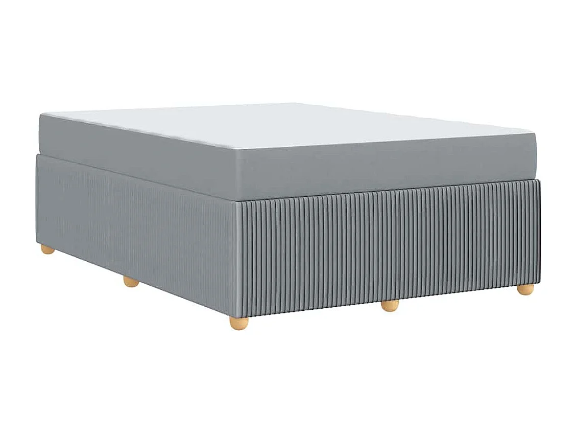 Estructura de cama con colchón Gris claro 140 x 200 cm tela