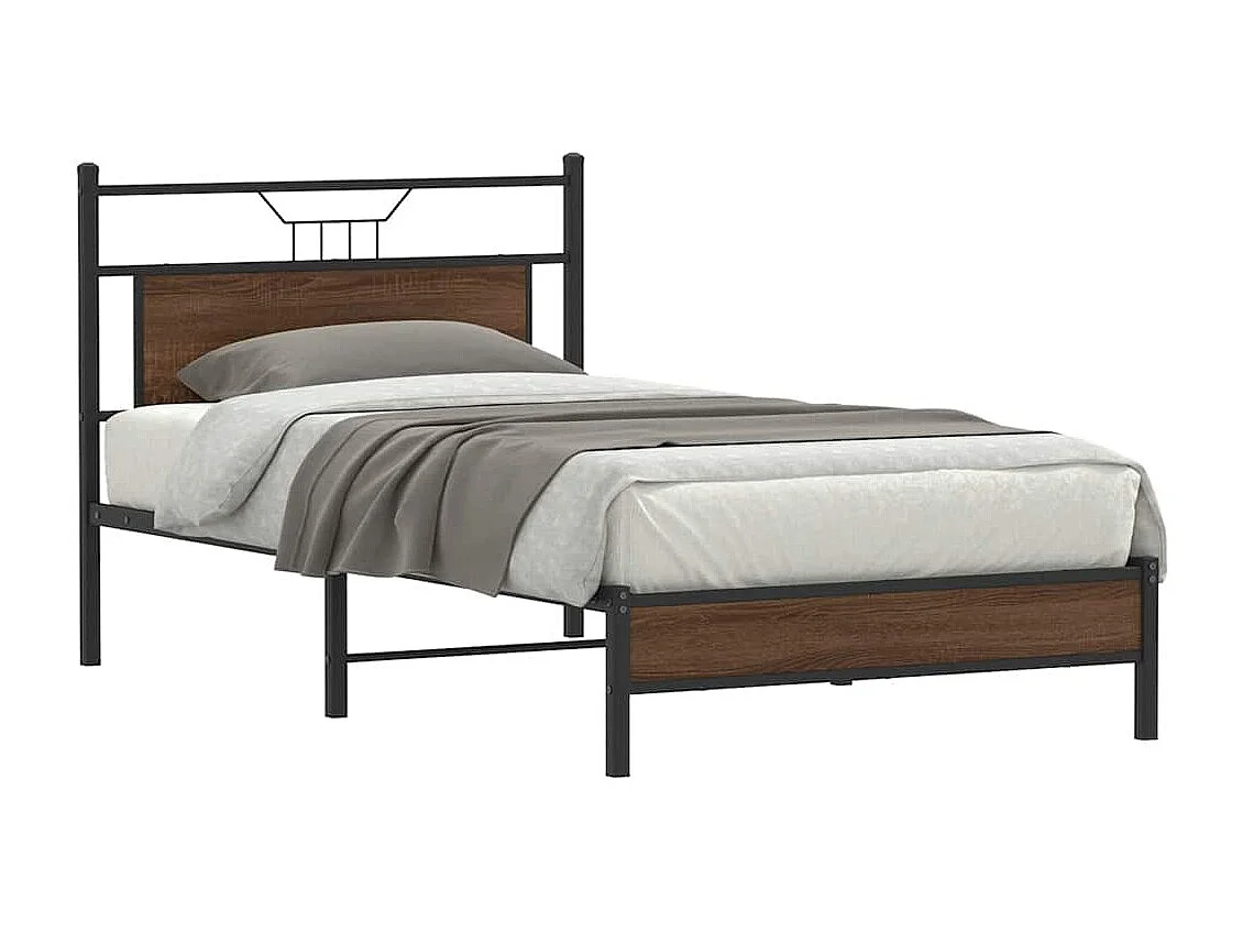 Cadre de lit sans matelas chêne marron 100x190 cm