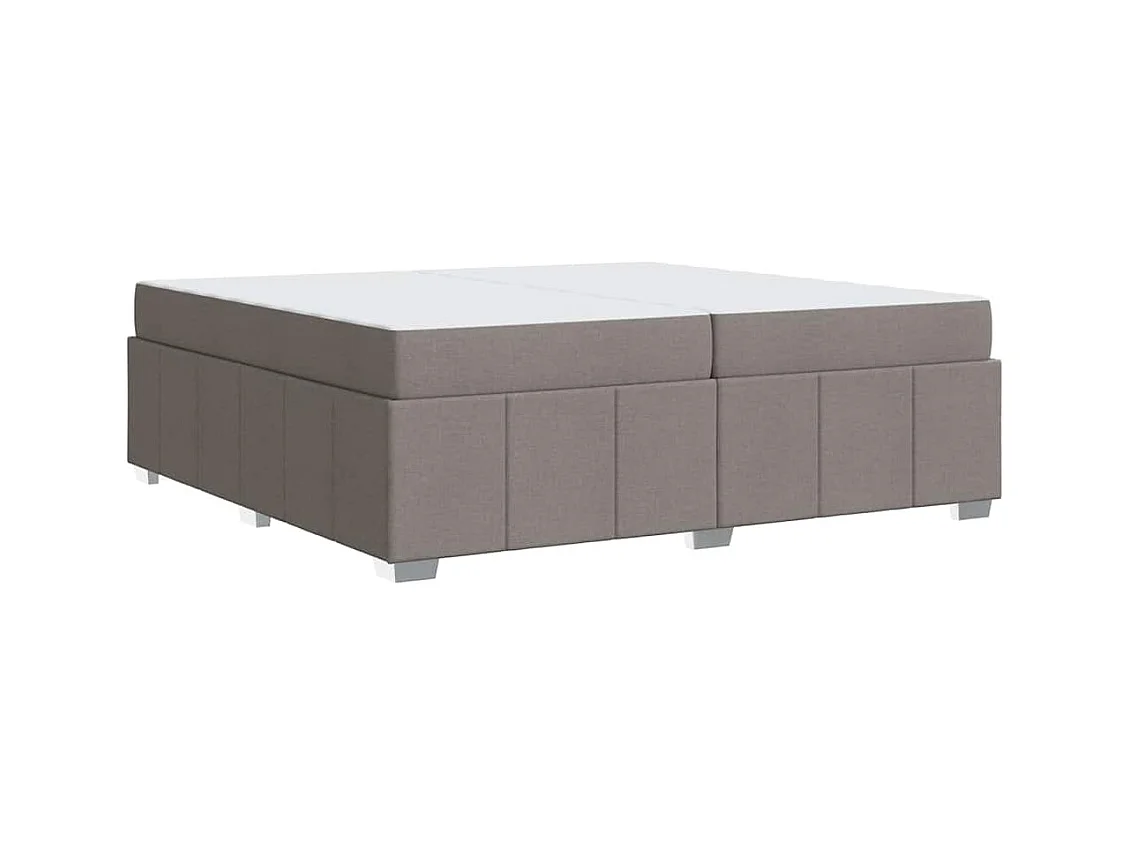 Cadre de lit avec matelas Taupe 200 x 200 cm tissu