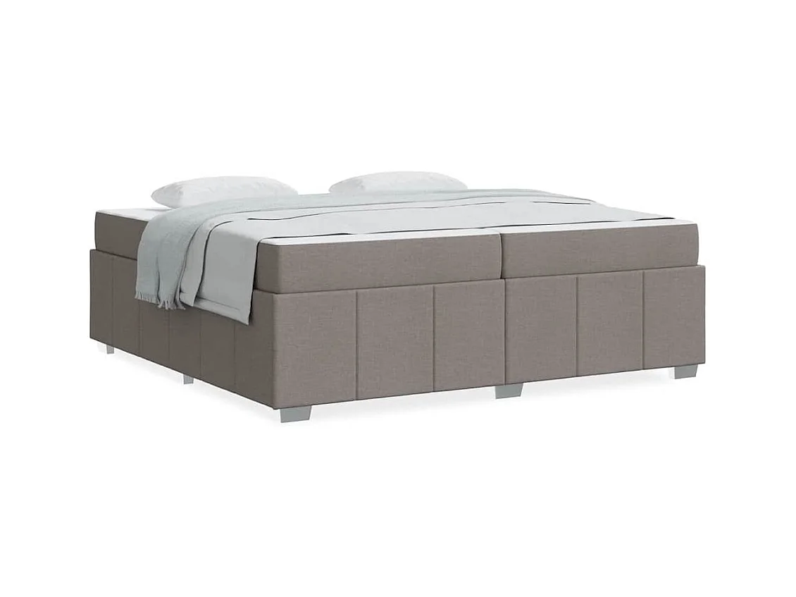 Cadre de lit avec matelas Taupe 200 x 200 cm tissu