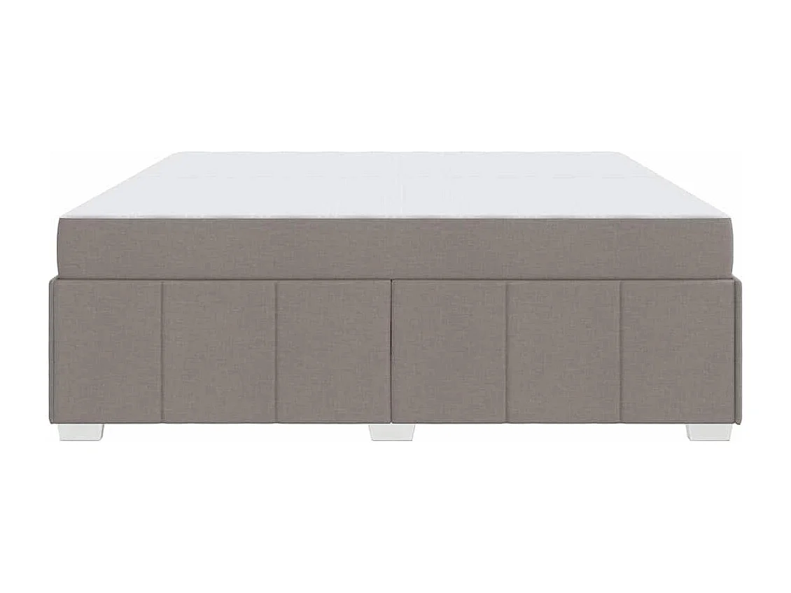 Cadre de lit avec matelas Taupe 200 x 200 cm tissu