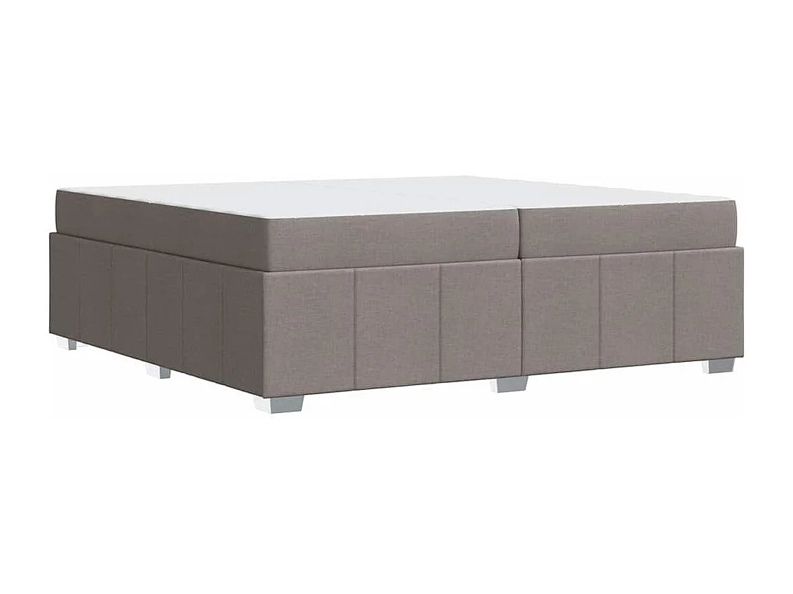 Cadre de lit avec matelas Taupe 200 x 200 cm tissu