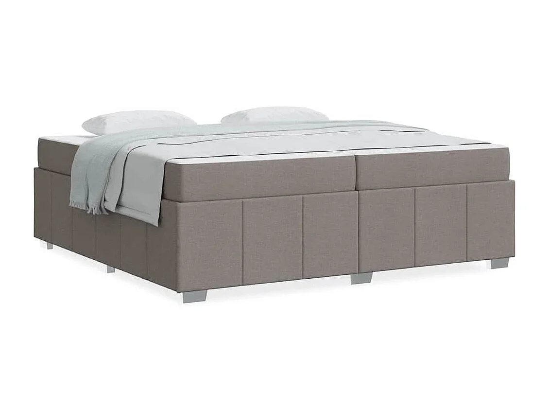Estructura de cama con colchón Taupé 200 x 200 cm tela