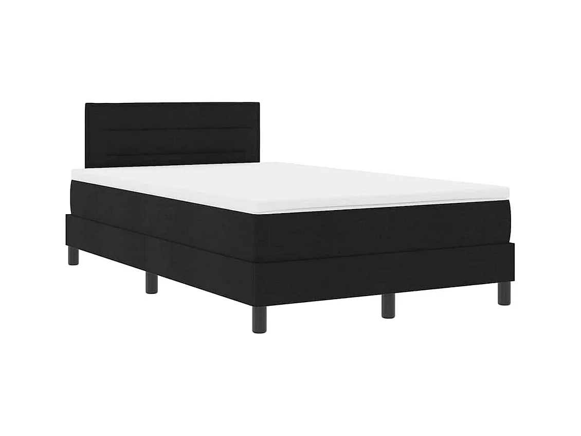 Cadre de lit avec matelas avec matelas Noir 120 x 200 cm tissu